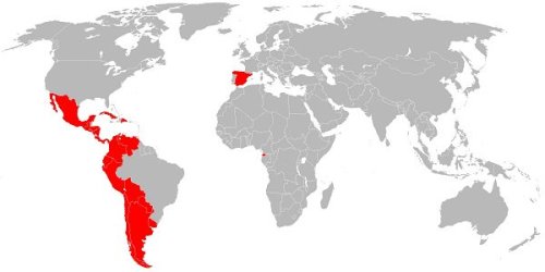 mapa paises hispanohablantes
